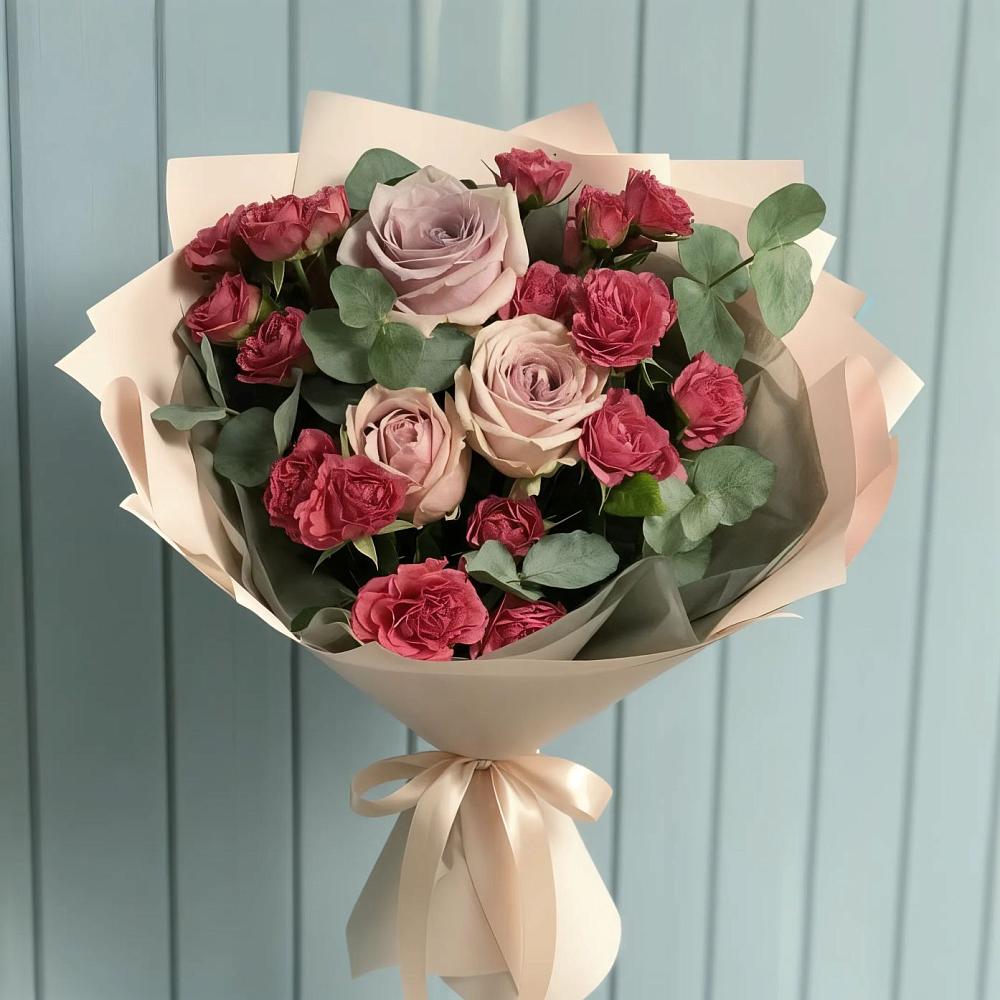 Букет цветов из: Гвоздики и Розы в Рощинском