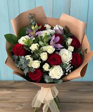 Букет цветов из:  Розы и Альстромерии #REPLACE_PRED# Рощинском