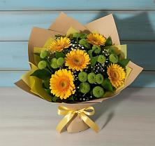 Букет цветов из:  Герберы и Хризантемы в Рощинском