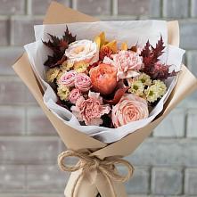 Букет цветов из:  Гвоздики, Хризантемы и Розы в Рощинском