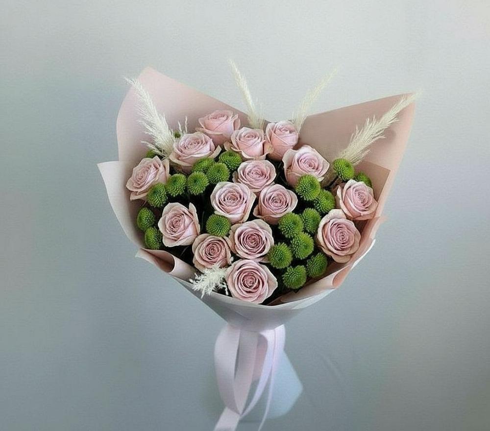 Букет цветов из: Розы и Хризантемы в Рощинском