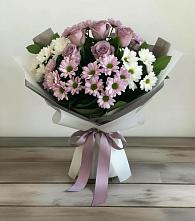 Букет цветов из:  Хризантемы и Розы в Рощинском