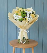 Букет цветов из:  Хризантемы и Розы #REPLACE_PRED# Рощинском